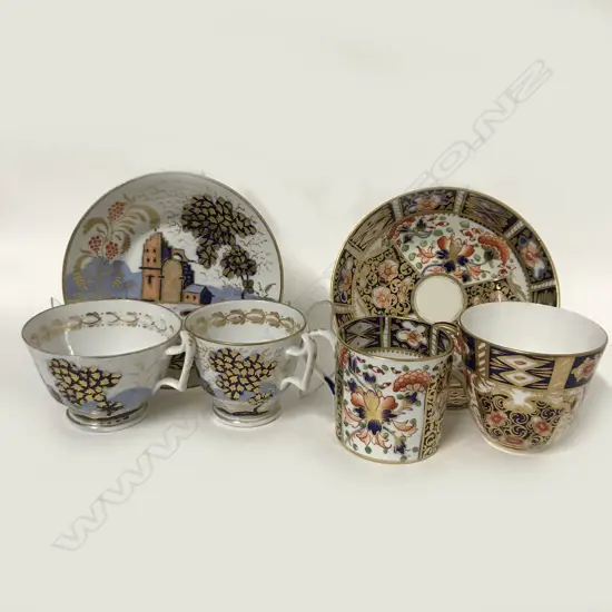 A selection of Regency cups and saucers