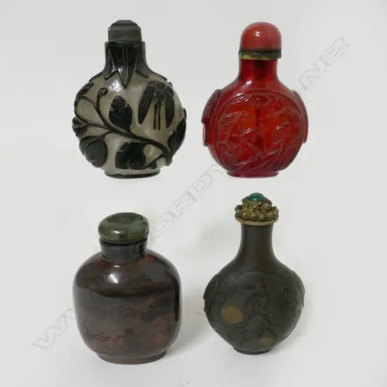 Four old Chinese snuff bottles