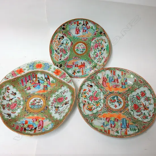 Three 19thC Chinese export famille rose pieces