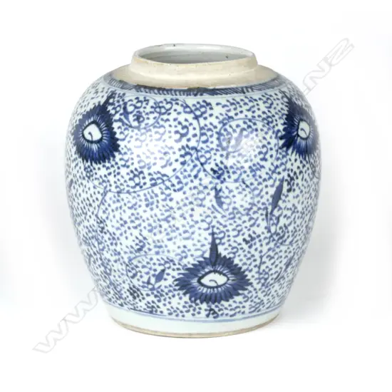 A Chinese blue and white ginger jar