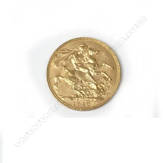 A 1910 gold full sovereign
