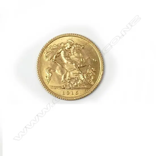 A 1915 gold half sovereign
