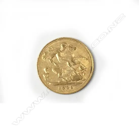 A 1903 gold half sovereign