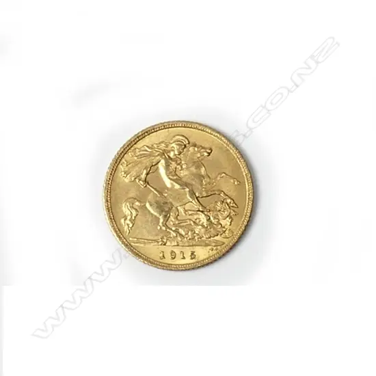 A 1915 gold half sovereign