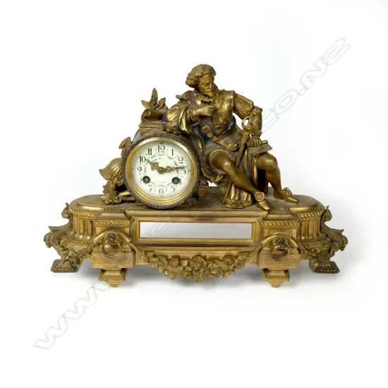 A 19thC French gilt mantel clock