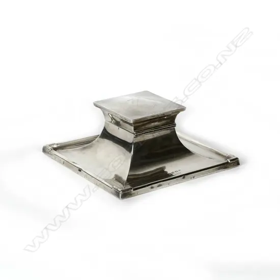 An Art Deco sterling silver inkwell