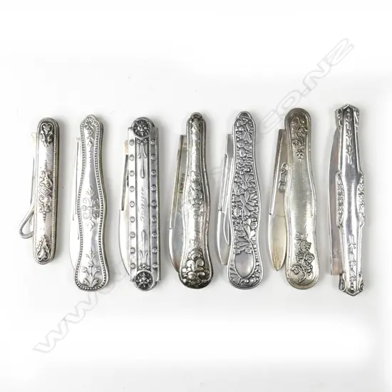Four silver fruit knives