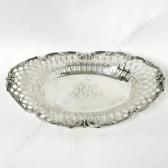 An American sterling silver oval table dish