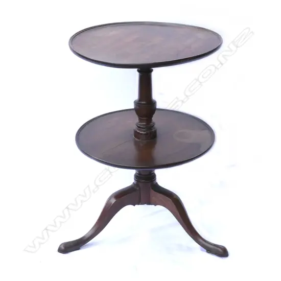 A Georgian mahogany two-stage circular dumb waiter