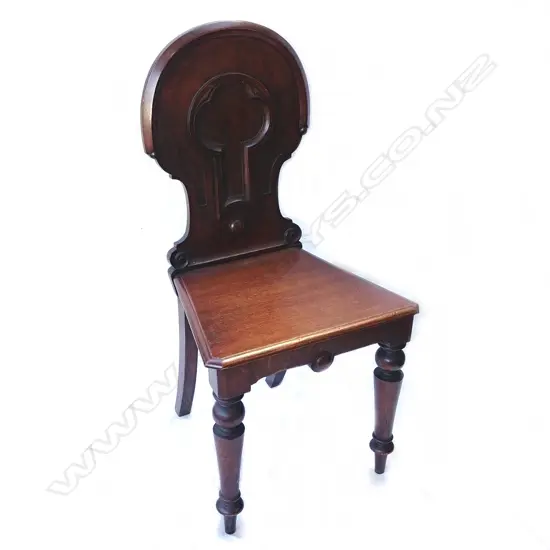 A Victorian oak hall chair