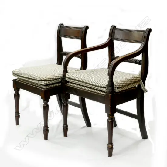Four Regency mahogany dining chairs