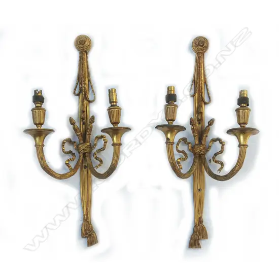 Another pair of French style twin light wall brackets
