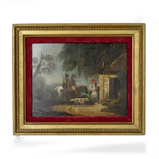 A decorative 19thC European oil on board