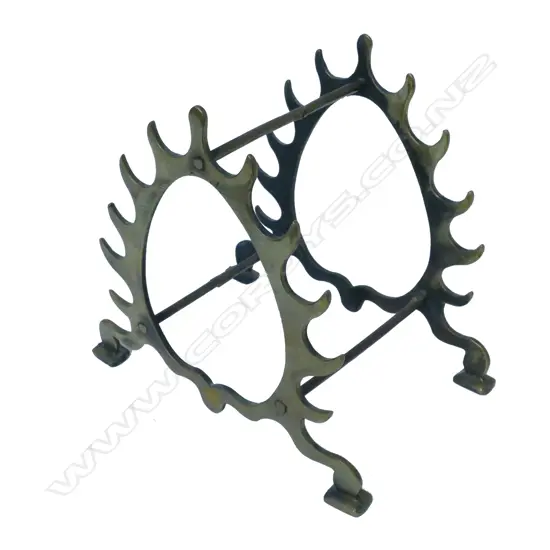 A brass ten place dip pen stand