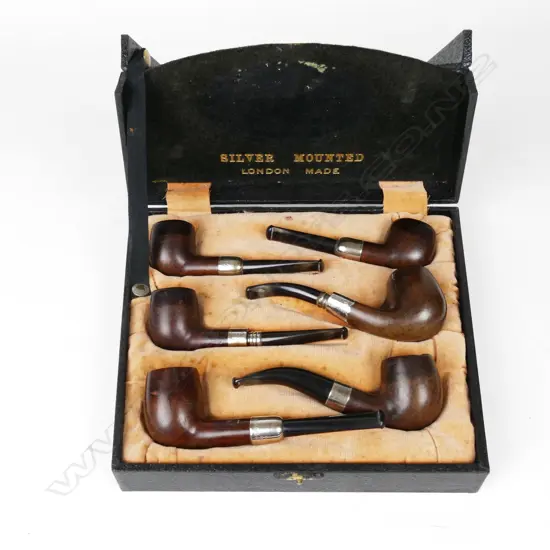 A cased set of English pipes