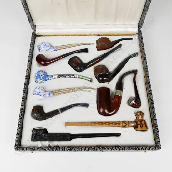 A boxed collection of pipes