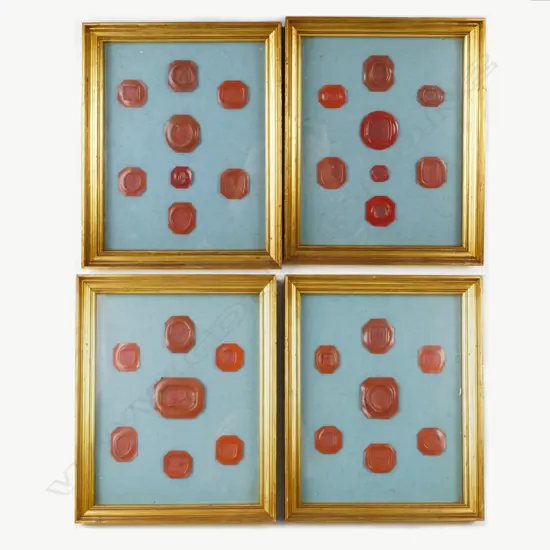 Four displays of wax seal impressions