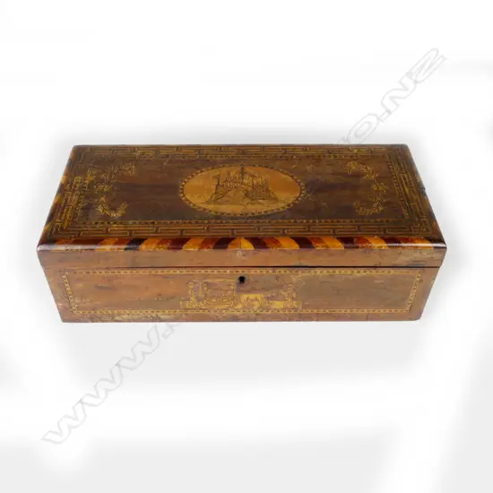 An inlaid timbers box