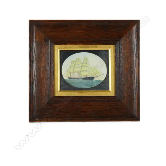 An American miniature painting on ivory of a clipper ship