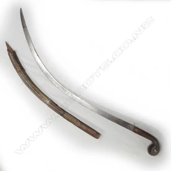 Persia; Shamshir c1850 sword. Wooden hilt