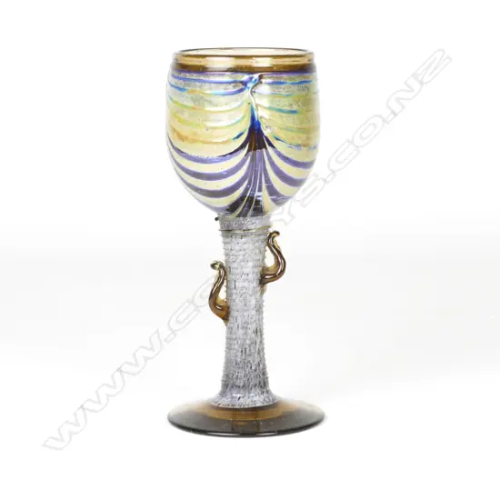 A Garry Nash studio glass goblet