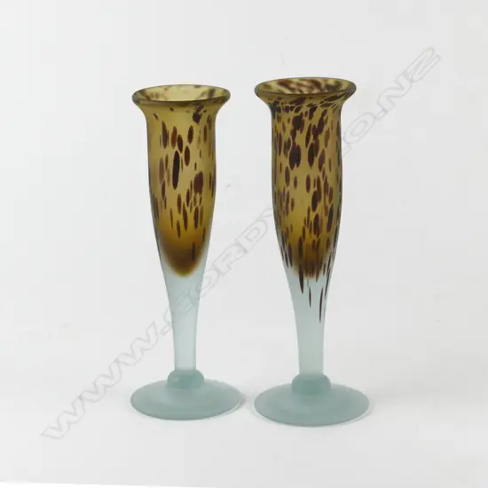 Two Garry Nash studio glass champagnes