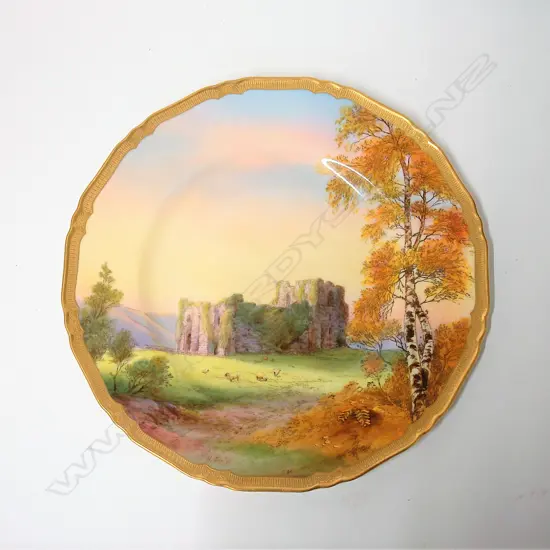 Royal Worcester plate 'Oystermouth Castle'