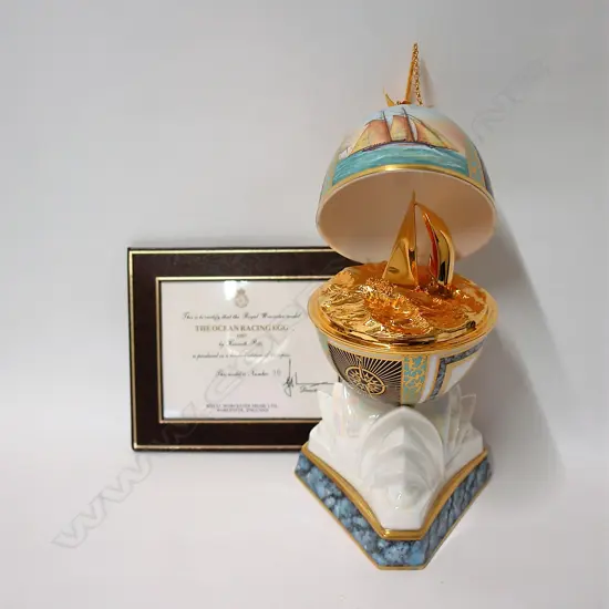 A commemorative Royal Worcester 'The Ocean Racing Egg 1987'