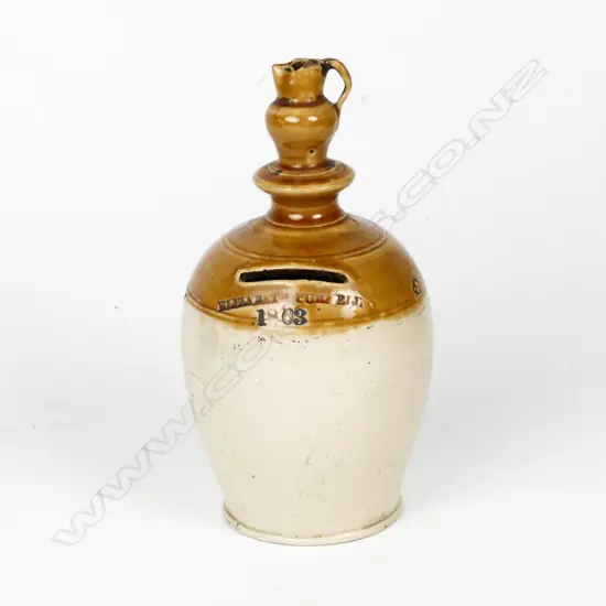 A Victorian two-tone pottery money box