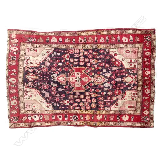 A hand knotted Iranian Hamadan rug