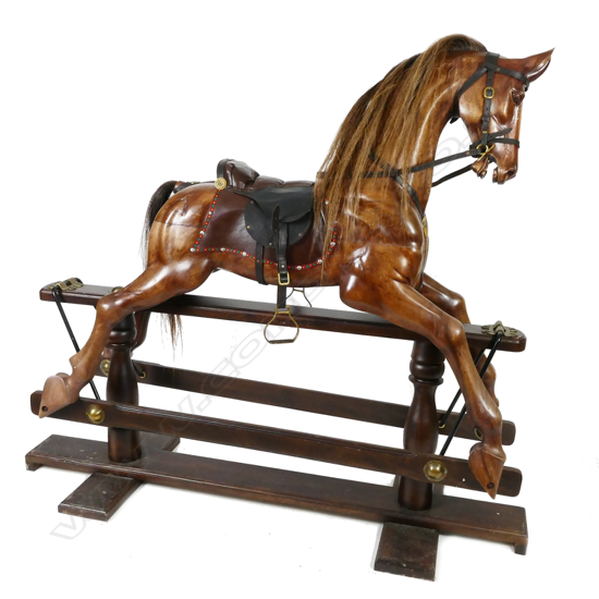 A modern hand crafted Victorian style rocking horse
