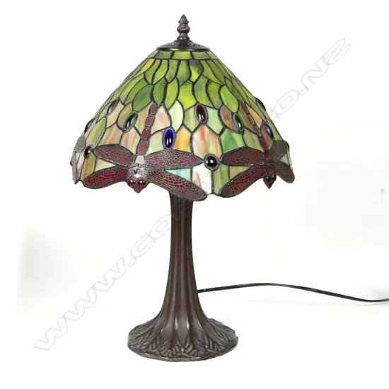 A reproduction Tiffany style table lamp