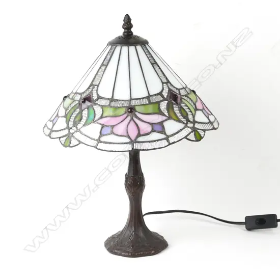 A reproduction Tiffany style table lamp