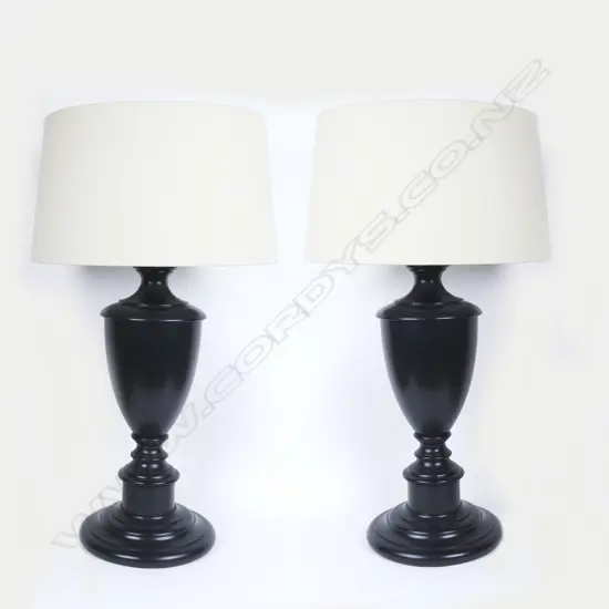 A pair of modern table lamps
