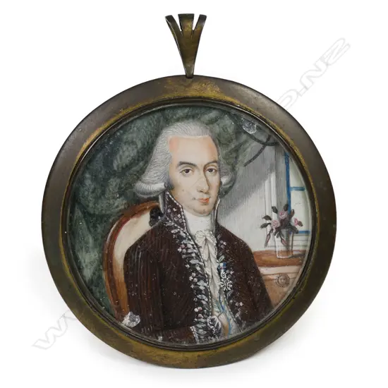A Georgian portrait miniature on ivory,