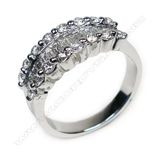 An 18ct white and yellow gold multi diamond ring,