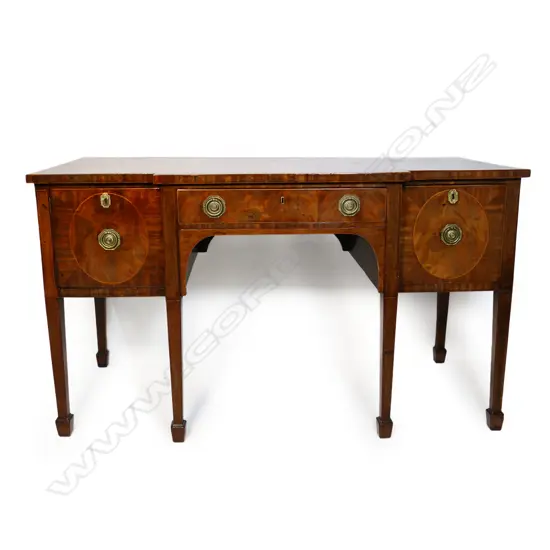 An Edwardian mahogany breakfront sideboard,