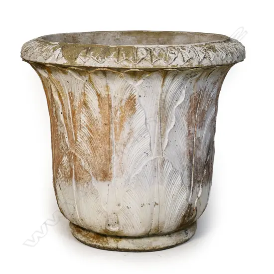 A concrete garden pot,