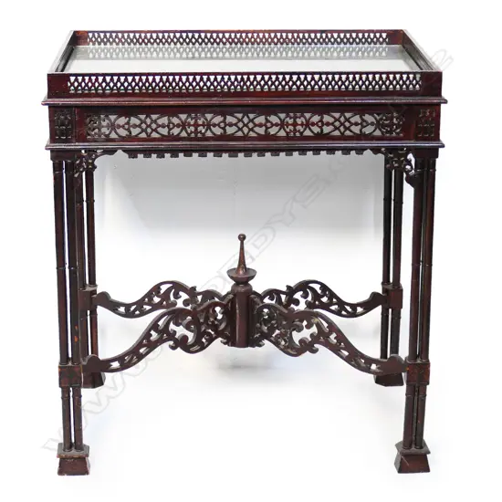 An Edwardian Chinese Chippendale side table,