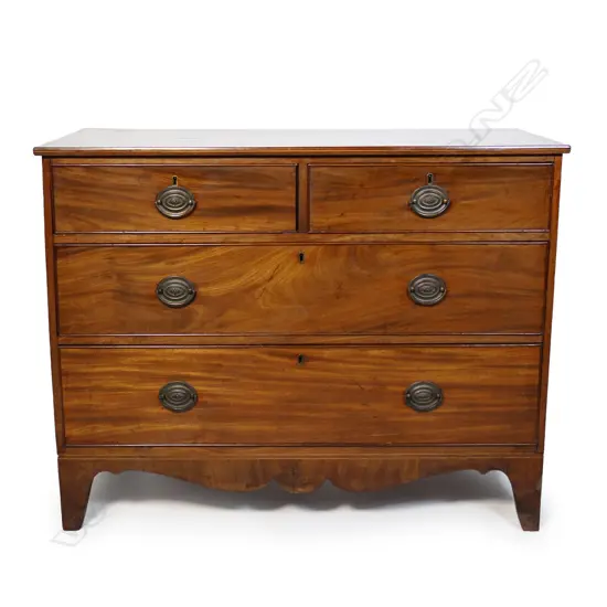 A Georgian mahogany four drawer chest,