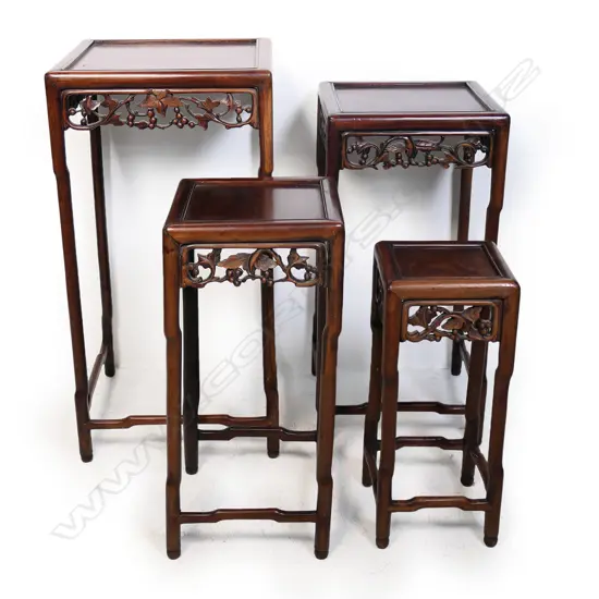 A Chinese hardwood nest of tables,