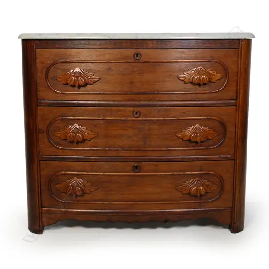 A French walnut commode,