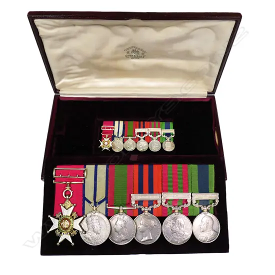Edward VII sIx medal group and miniatures for Colonel W. E. Phillips