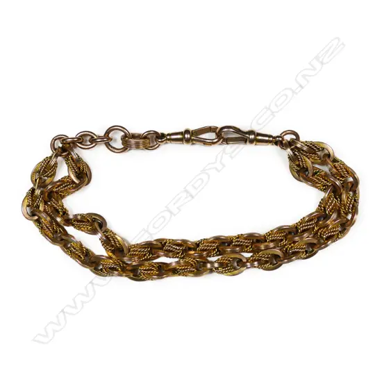 A c1900 9ct yellow and rose gold bracelet,