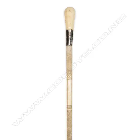 A fine quality Victorian period whalebone walking stick,