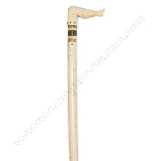 A fine quality Victorian period whalebone walking stick,