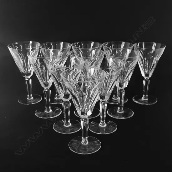 Eleven Waterford crystal wine glasses,