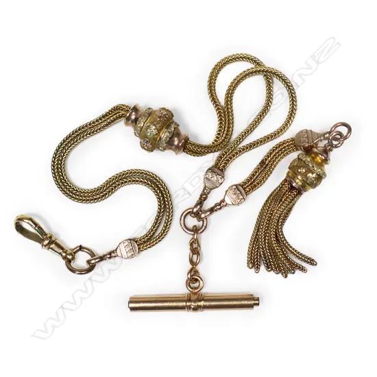 A Victorian 15ct yellow gold Albertina,