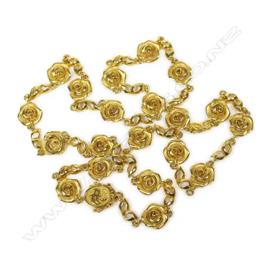A 22ct yellow gold decorative link necklace,