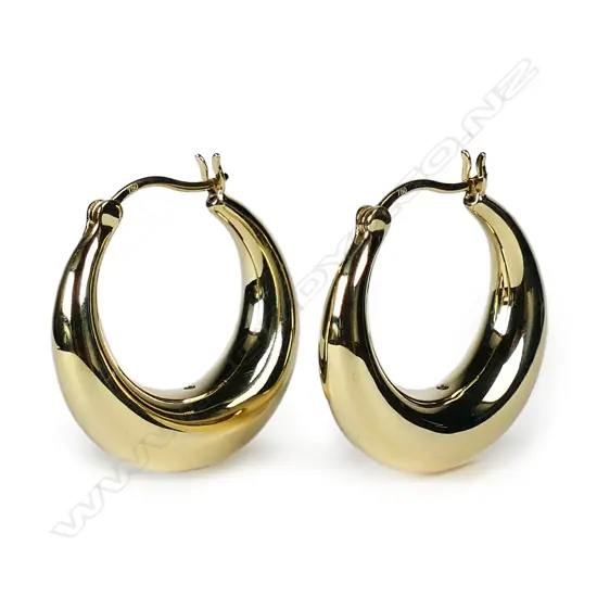 A pair of 18ct yellow gold hoop earrings,